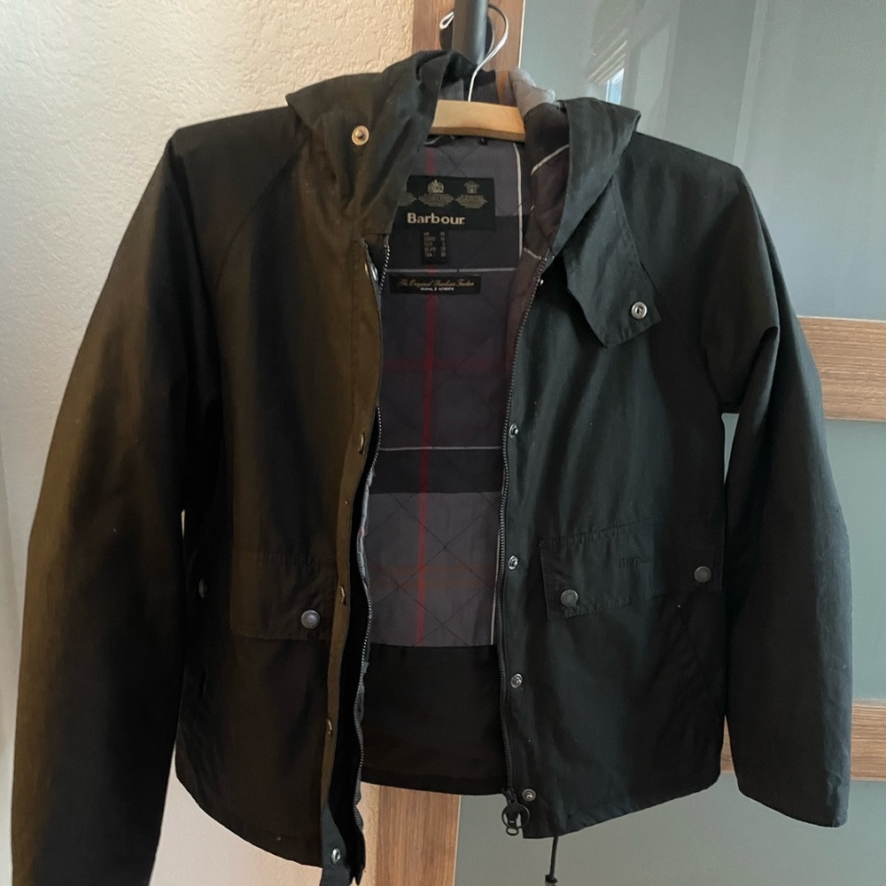 Barbour Women’s Black Waxed Cotton Hooded Coat